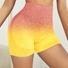 Women Quality Gradient High Waist Short Breathing Fashion Shorts Running Yoga Gym Sports Shorts