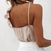 Women Sexy V Neck Blouses Backless Spaghetti Strap Sleeveless Casual Tops