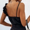 Women Sexy V Neck Blouses Backless Spaghetti Strap Sleeveless Casual Tops