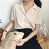 Summer Women Fashion Short Sleeves V Neck Casual Office White Shirts Tops