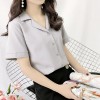 Summer Women Fashion Short Sleeves V Neck Casual Office White Shirts Tops