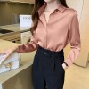 Women White Long Sleeve Shirts Office Lady Silk Blouse Tops Plus Size Shirt 