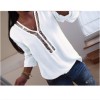 Fashion Women Long Sleeve Loose Blouse V-Neck Sequined Casual Shirts Tops