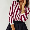 Women Autumn Sexy Casual Striped Long Sleeve Blouses Tops for Office Lady