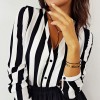 Women Autumn Sexy Casual Striped Long Sleeve Blouses Tops for Office Lady