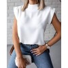  Fashion Summer Women Elegant Lips Print Office Casual Stand Neck Pullovers Shirts 