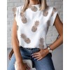  Fashion Summer Women Elegant Lips Print Office Casual Stand Neck Pullovers Shirts 