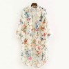 Women Floral Chiffon Shirts Simple Long Sunscreen Blouse Loose Shawl Cardigan Boho Tops