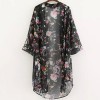 Women Floral Chiffon Shirts Simple Long Sunscreen Blouse Loose Shawl Cardigan Boho Tops