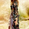 Women Floral Chiffon Shirts Simple Long Sunscreen Blouse Loose Shawl Cardigan Boho Tops