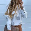 Women O-Neck Loose Slim Casual OL Blouse Ladies Long Sleeve Cropped Print Shirts