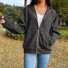 Zip Hooded Sweatshirt Woman Long Sleeve Oversized Hoodie Retro Pocket Pullover