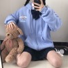 Anime Print Hoodie Women Long Sleeve Zip Up Hoodie Cute Print Plus Velvet Sweatshirt 