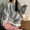 Women's Spring and Autumn New Fashion Splicing Pullover Solid Sweatshirt