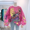 Women's Anime Hoodie Korean Style Sweatshirt Pullovers Long Sleeve Tops Clothes