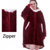 Women Oversized Hoodie Blanket Sleeves Sweatshirt Plaid Fleece Hoody Pocket Sweatshirt 