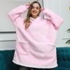 Women Oversized Hoodie Blanket Sleeves Sweatshirt Plaid Fleece Hoody Pocket Sweatshirt 