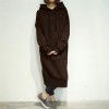 Women Long Hoodie Solid Sweatshirts Baggy Pullover Oversized Sweatshirt Dress