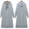 Women Long Hoodie Solid Sweatshirts Baggy Pullover Oversized Sweatshirt Dress