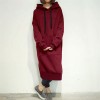 Women Long Hoodie Solid Sweatshirts Baggy Pullover Oversized Sweatshirt Dress