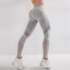 Women Elasticity High Waist Sexy Seamless Gym Leggings Hollow Printed Workout Pants 