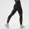 Women Elasticity High Waist Sexy Seamless Gym Leggings Hollow Printed Workout Pants 