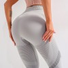 Women Elasticity High Waist Sexy Seamless Gym Leggings Hollow Printed Workout Pants 