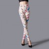 Graffiti Floral Patterned  Leggins For Women Leggings Houndstooth Elastic Design Vintage Leggins 