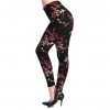 Graffiti Floral Patterned  Leggins For Women Leggings Houndstooth Elastic Design Vintage Leggins 