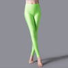 Women Shiny Pant Leggings Solid Color Fluorescent Spandex Elasticity Casual Trousers