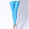 Women Shiny Pant Leggings Solid Color Fluorescent Spandex Elasticity Casual Trousers