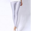 Women Shiny Pant Leggings Solid Color Fluorescent Spandex Elasticity Casual Trousers