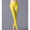 Women Shiny Pant Leggings Solid Color Fluorescent Spandex Elasticity Casual Trousers