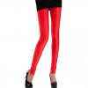 Women Shiny Pant Leggings Solid Color Fluorescent Spandex Elasticity Casual Trousers