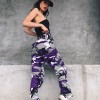 Women 6 Color Camo Cargo Pants High Waist Hip Hop Trousers  Camouflage Long Pants