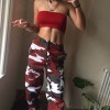 Women 6 Color Camo Cargo Pants High Waist Hip Hop Trousers  Camouflage Long Pants