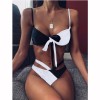 Sexy Women High Waist Bikini Swimsuit Bandeau Thong Brazilian Bikini Set  