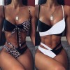 Sexy Women High Waist Bikini Swimsuit Bandeau Thong Brazilian Bikini Set  