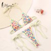 Newest Sexy Bikinis Female Micro Folds Swimwear High Cut Bikini Set String Swimming Suit 