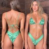 Newest Sexy Bikinis Female Micro Folds Swimwear High Cut Bikini Set String Swimming Suit 