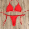 2pcs Bikini Set Padded Bra Women Solid Bandage Swimwear 