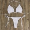 2pcs Bikini Set Padded Bra Women Solid Bandage Swimwear 