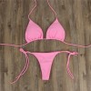 2pcs Bikini Set Padded Bra Women Solid Bandage Swimwear 