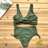 Solid Sexy Bikini Summer Swimsuit Women 2 Pieces High Waist Bikini Swimsuits 