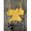 Women Hot Sale Push-up Padded Bra Bikini Set Pleated Beach Bathing Costume Bikini Set