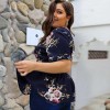 Women Plus Size Boho Floral Blouse Shirt V-neck Short Sleeve Oversized Blouse