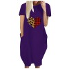 Women Loose Love Print Leopard O-neck Pocket Dress Short Sleeve Dresses Plus Size Dress