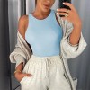 Women Sleeveless Bodysuit Top O Neck Streetwear Bodysuits Off Shoulder Suit Clothes