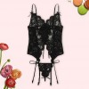 Lace Bodysuit Women Deep V Neck Sexy Bodysuit Backless Perspective Tops Jumpsuit 