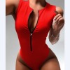 Zipper Sexy Bodysuit Women Bodycon Basic Top Sleeveless Bodysuit Jumpsuit